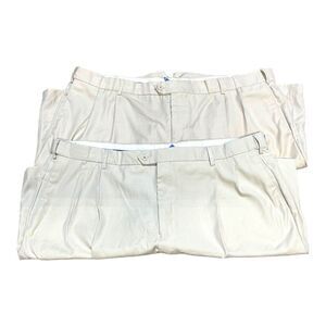 Lot 2 Pair Bocaccio Golf Men's Pleated Shorts 46 Khaki Beige Casual Sport Pocket